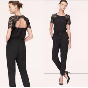 LOFT Black Lace Jumpsuit